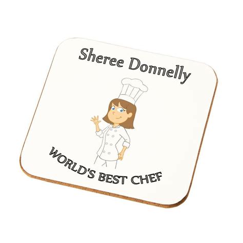 Personalised Female Worlds Best Chef Coaster Gift Wifes Daughter ...