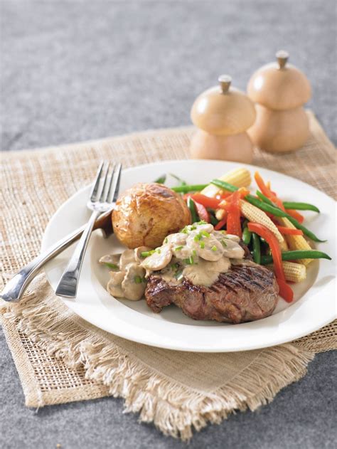 Steak with mushroom sauce - Healthy Food Guide