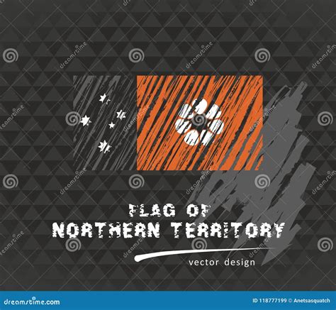 Northern Territory Flag, Vector Sketch Hand Drawn Illustration on Dark ...