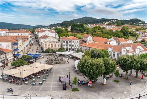 Caminha PORTUGAL - 3 August 2021 - Famous Fountain of Terreiro in the Center of the Village ...