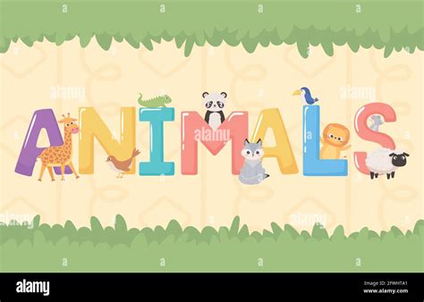 animals font word Stock Vector Image & Art - Alamy