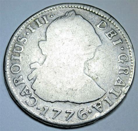 1776 Spanish Bolivia Silver 2 Reales Antique 1700’s Old US Colonial Pirate Coin – Antique Coins ...