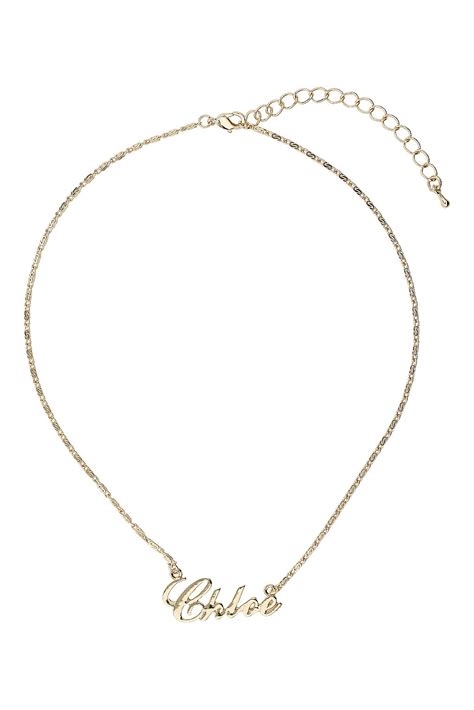 Topshop Chloe Name Necklace in Gold