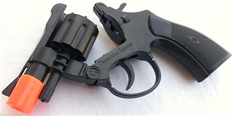 Toy Guns Military Detective Black 9MM Pistol Snub-nosed Revolver 2x Cap Gun Set - Military ...