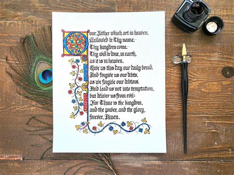 Illuminated Manuscript style Gothic calligraphy on Behance