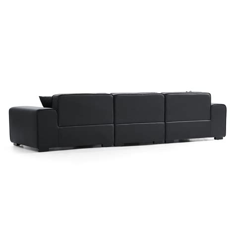 Domus Modular Black Leather Sofa – SOKA HOME