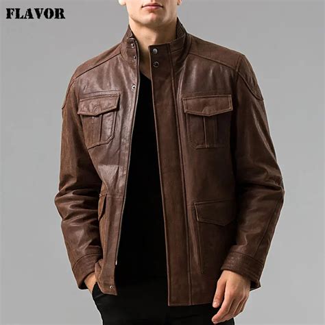 S-6XL-Men-s-Genuine-Leather-jacket-Pigskin-Real-leather-jackets-Men-pig ...