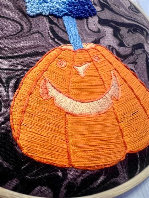 Pumpkin From Coraline Garden Scene Finished Embroidery Hoop - Etsy