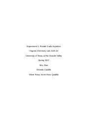 EXP1 FRIEDEL CRAFTS ACYLATION Lab Report.doc - Experiment 1: Friedel ...