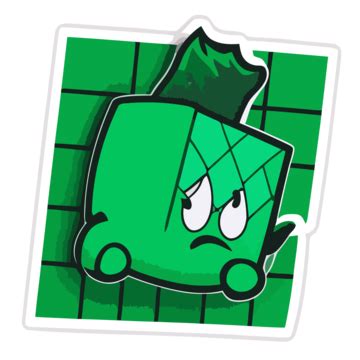 Green Sticker With A Cube With Long Ears Clipart Vector, Sticker Design ...