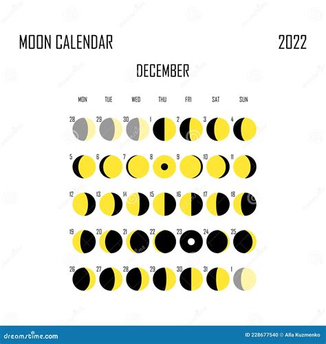 December 2022 Moon Calendar. Astrological Calendar Design. Planner ...