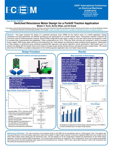 (PDF) Switched Reluctance Motor Design for a Forklift Traction Application