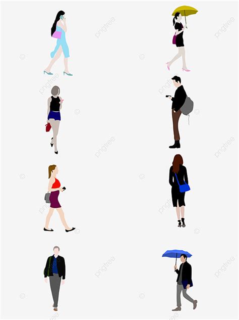 Hand Drawn Characters PNG Picture, 8 Hand Drawn Walking Character Designs, Hand Painted, Cartoon ...