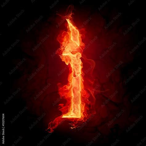 Fire letter I Stock Illustration | Adobe Stock