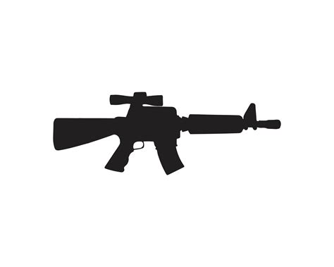 Gun silhouette vector black color 599755 Vector Art at Vecteezy