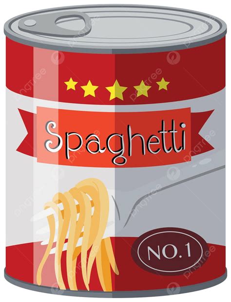 Spaghetti In Aluminum Can Food Canned Food Ingredient Vector, Food ...