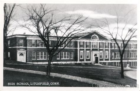 High School Litchfield, CT Postcard