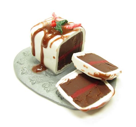 Miniature Chocolate Torte Polymer Clay Christmas Cake | Brown Eyed Rose