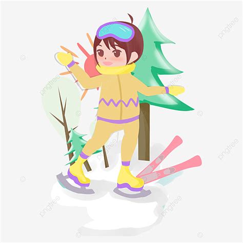 Peaking Hd Transparent, Castle Peak Winter Tourism Ski, Hand Painted, Little Girl, Happy PNG ...