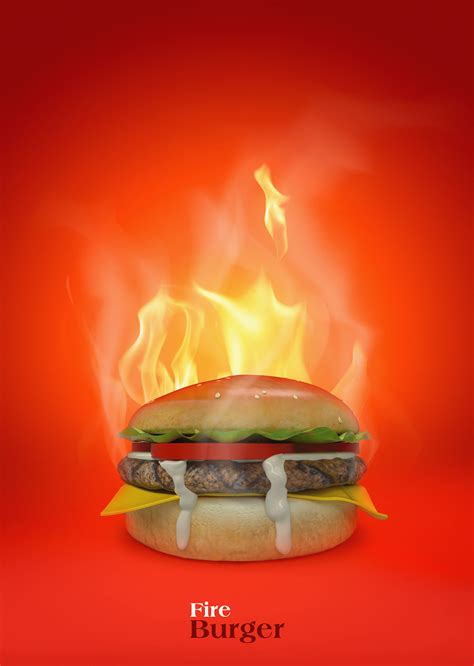 fire burger on Behance