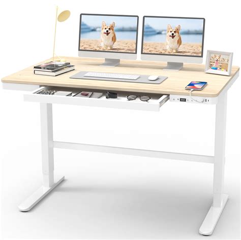 Buy JOY worker Electric Standing Desk with Drawer, Height Adjustable Stand Up Desk with USB ...