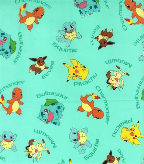 Pokémon Cotton Fabric Characters (With images) | Pokemon fabric, Pokemon, Geeky baby blankets