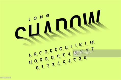 Long shadow style font, alphabet letters and numbers vector... | Shadow ...