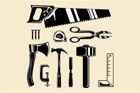 Carpenter Tools Vector Art, Icons Design Graphic by HFZ13 · Creative Fabrica