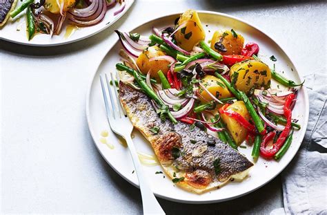 Delicious Grilled Sea Bass with Mediterranean Potato Salad