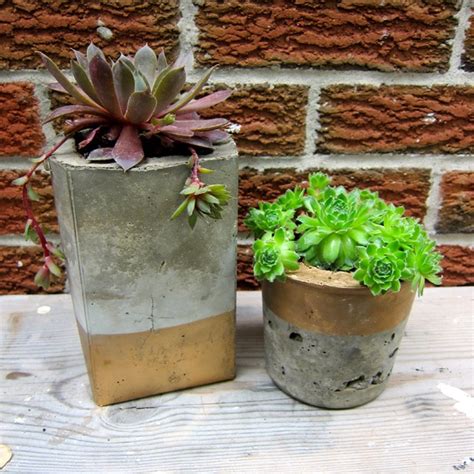 Do it yourself ideas and projects: DIY Cool Concrete Planters