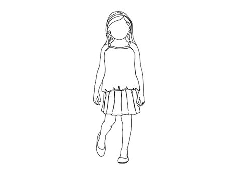 Premium Vector | Little girl single-line art drawing continues line ...