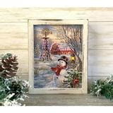 Glow Decor 10" White and Red LED Lighted Winter Windmill Christmas ...