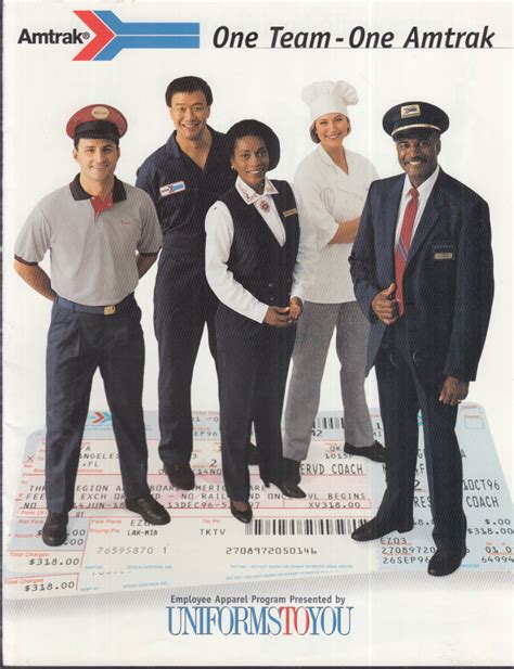 Amtrak One Team One Amtrak: Uniforms to You catalog for employees 1997