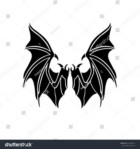 Devil Wings Logo Tattoo Design Stencil Stock Vector (Royalty Free ...