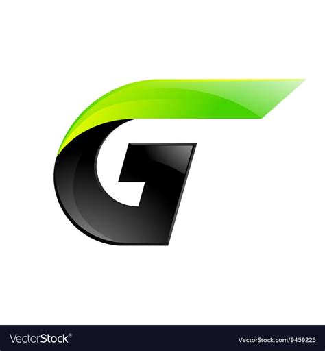 G letter black and green logo design Fast speed Vector Image | Green ...