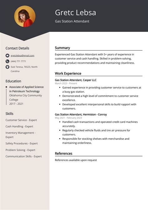 Gas Station Attendant Resume Example (Free Guide)