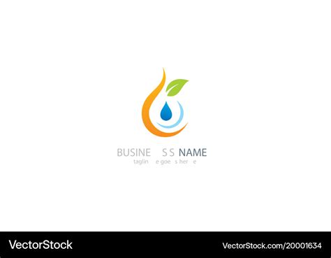 Eco water drop logo design Royalty Free Vector Image