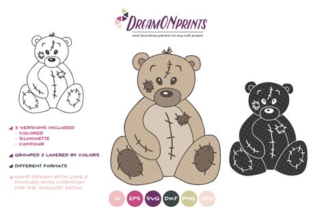 Teddy Bear SVG Vector By DreamONprints | TheHungryJPEG