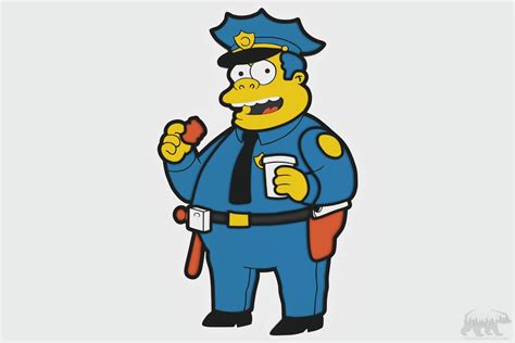 Chief Wiggum (Simpsons) Layered Design for cutting - LaserCraftum