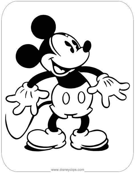 Classic Mickey Mouse Coloring Pages | Disneyclips.com