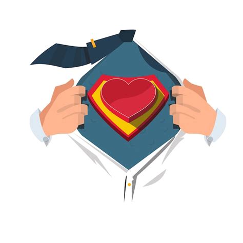 Premium Vector | Super hero with heart.