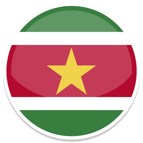 Suriname, flag, flags Icon in Round World Flags Icons