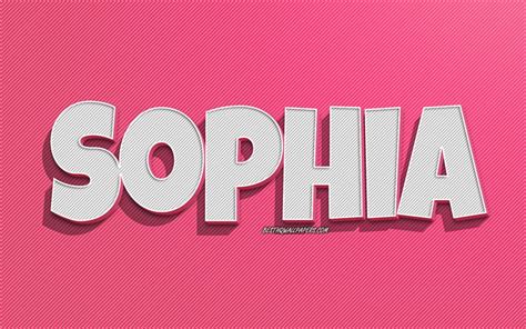 Download imagens Sophia, fundo de linhas rosa, papéis de parede com nomes, nome de Sophia, nomes ...