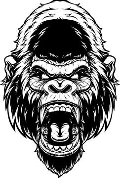 Angry Gorilla Face Outline