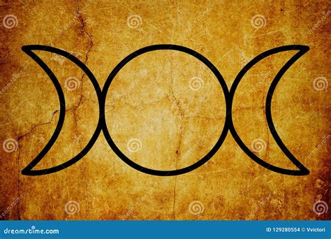 The Triple Goddess Symbol Magic Symbols Vintage Background Stock Photo ...