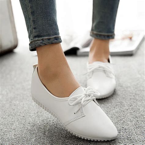 Women casual shoes 2017 spring and summer shoes, flat shoes wild, pure light color mouth female ...