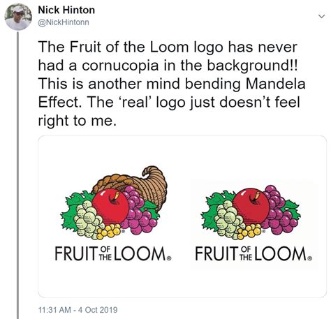 The Fruit of the Loom logo has never had a cornucopia in the background!! | Fruit of the Loom ...