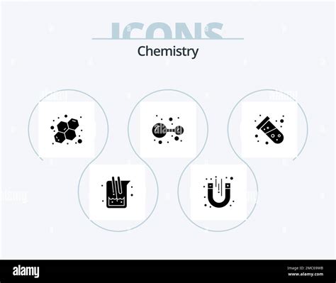 Chemistry Glyph Icon Pack 5 Icon Design. test. lab. magnetic. molecule. atoms Stock Vector Image ...