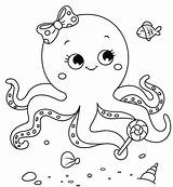 Printable Octopus Coloring Pages sketch template