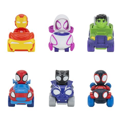 Buy Marvel Spidey and His Amazing Friends 6 Pack - Six 2-Inch Amazing Mini Vehicles - Toys ...